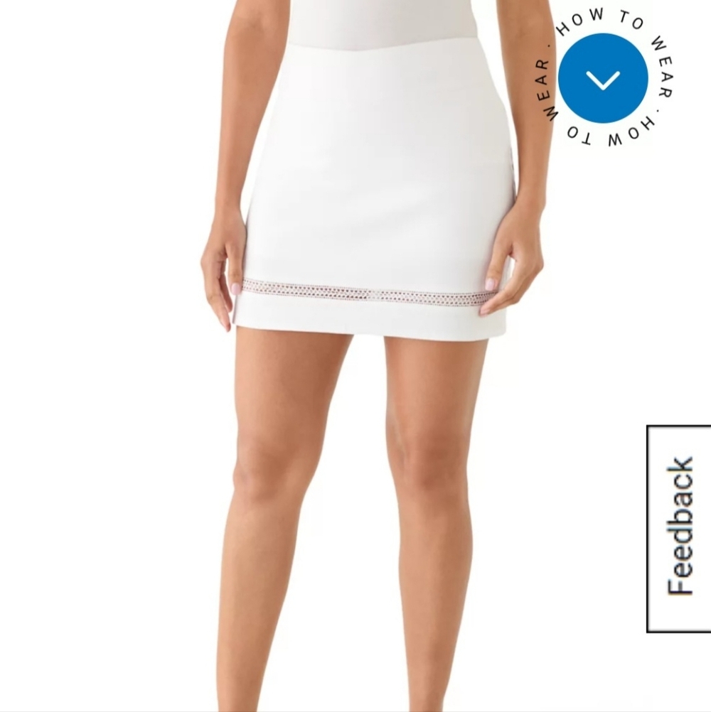 EUC Crown & Ivy Crochet Skort, White, Size 8